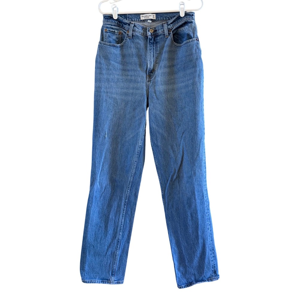 Abercrombie & Fitch Curve Love 8 LONG Jeans 90s Straight Ultra High Rise